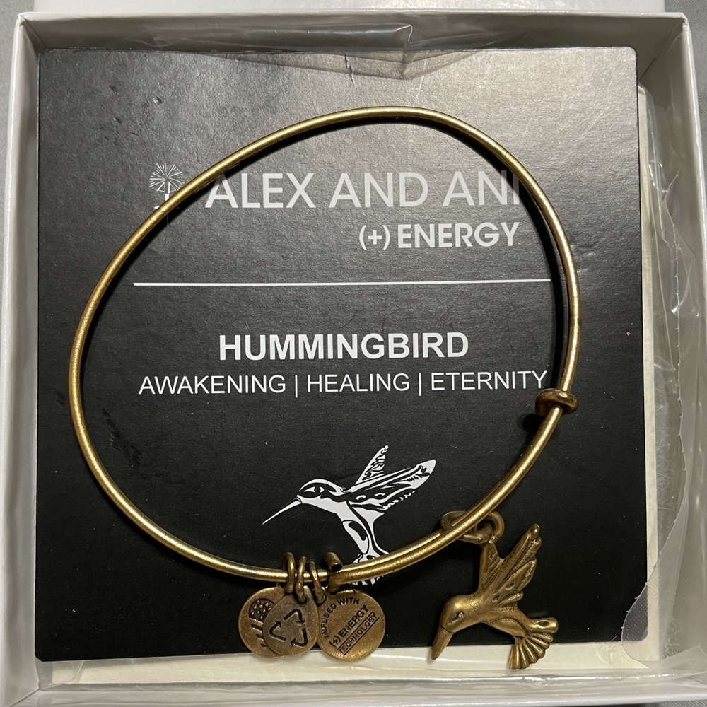 Alex and Ani Hummingbird Charm Bangle
